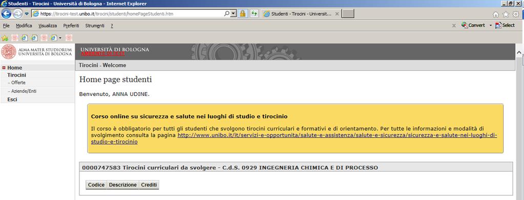 Come scaricare il programma di tirocinio Dopo l Approvazione del tirocinio da parte della Commissione Tirocini ricevi