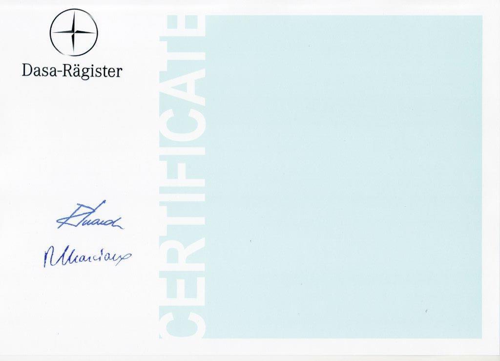 Dasa-Rägister S.p.A. IQ-1202-08 Certificato NO. Certificate NO.