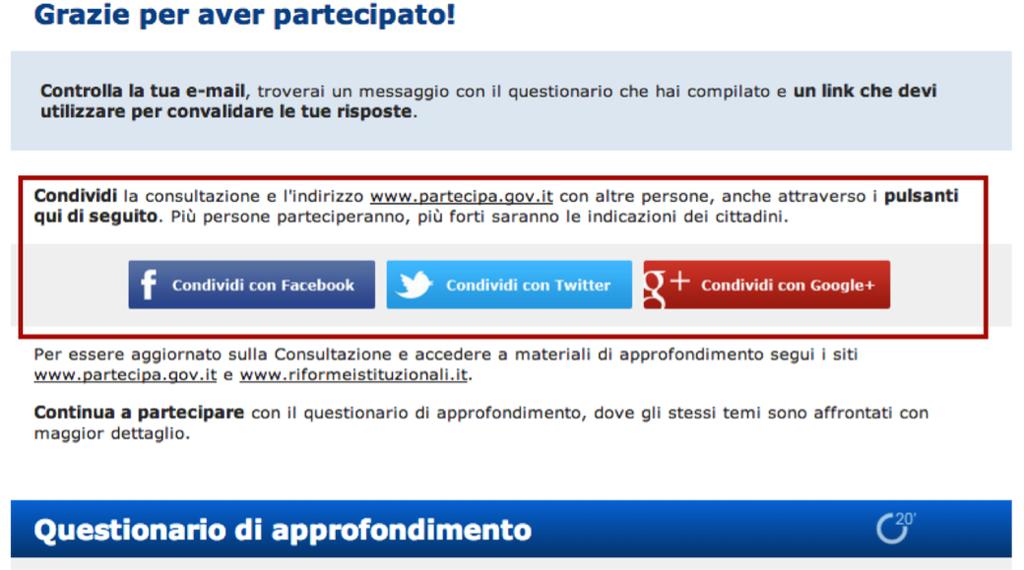 Pagine finali Dopo aver immesso i dati richiesti e premuto il tasto INVIA ricevi una mail all indirizzo che hai inserito all inizio e si apre una prima pagina di ringraziamenti.