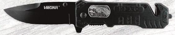 VI3515 Air Force coltello chiudibile, lama teflonata cm 8, manico alluminio con tagliacinture e