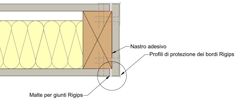 2.1.5 Raccordo angolo esterno (testata) Variante 1: stuccatura dei giunti Applicare al giunto con uno strato di separazione, ad es.