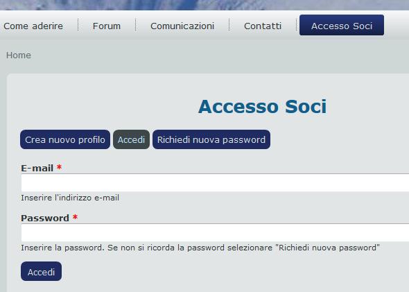 1 - Accesso all area personale da Home page > Accesso soci Coloro che sono stati soci Gii almeno un anno dal 2013 ad