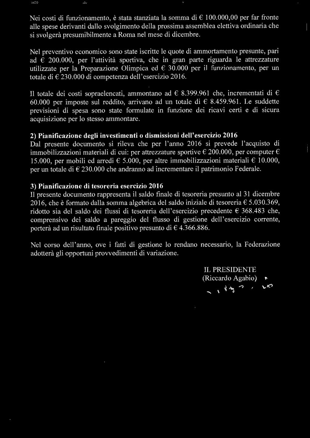 Nel preventivo economico sono state iscritte le quote di ammortamento presunte, pari ad 200.