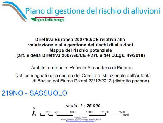 media, alluvioni poco frequenti con Tempo di ritorno T R = 100-200 aa) del Piano di Gestione del Rischio Idraulico (PGRA) con conseguente