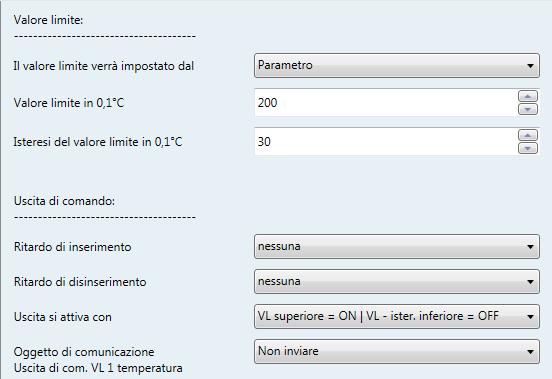 ..50 Offset temperatura in 0,1 C [0] Viene visualizzato in caso di selezione di "Inviare con modifica" del Valore misurato 2 3 4 [] [] [] Trasmettere e ripristinare il valore di temperatura min.