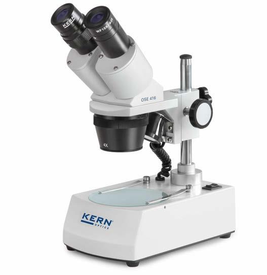 Stereomicroscopio KERN OSE- Con inserto bianco per stativo OSE 16/17 Con inserto nero per stativo EDUCATIONAL LINE Il piccolo e robusto microscopio per la scuola, i centri di formazione e gli opifici