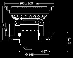 l/min Sifone 50 mm Piletta con vite di fissaggio sulla griglia a
