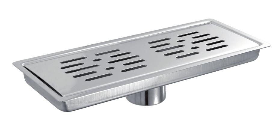 scarico diretto. Floor channel with tile tray and direct outlet.
