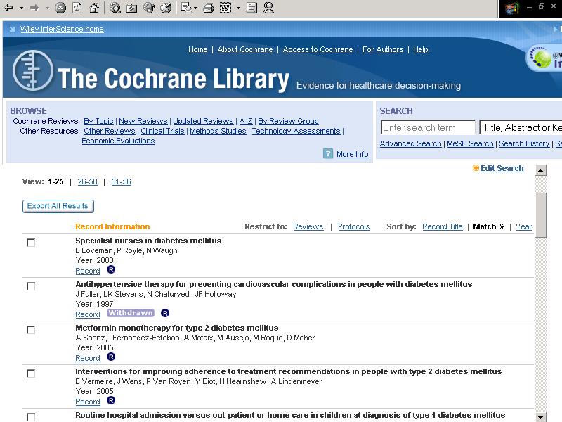 BANCHE DATI - THE COCHRANE LIBRARY (2) Questi sono i