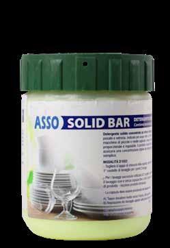 SYSTEM NEW CLEANING TECHNOLOGY SPECIALE BAR ASSO SOLID BAR detergente solido polivalente con azione brillantante indicato per acque fino a 30 F.