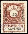 Savona 24 L. 10 giallo arancio 25 L. 10 nocciola 26 L.