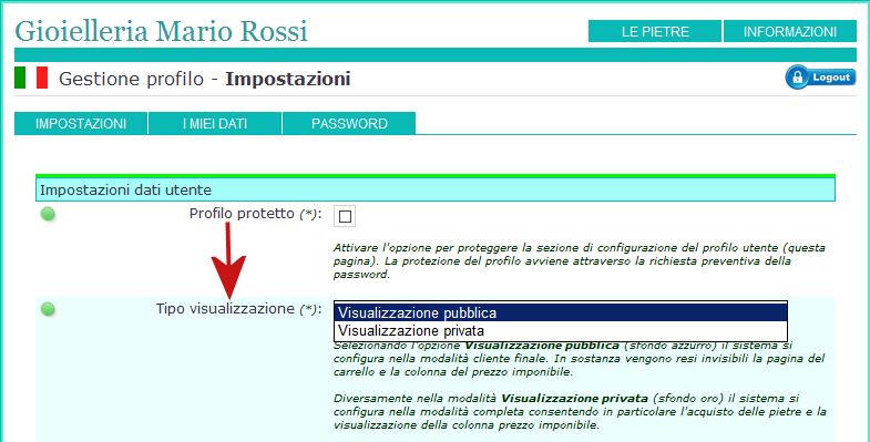 3. Premere il pulsante SALVA per aggiornare il sistema.