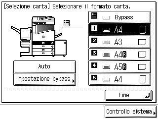 3 Selezionare il formato di carta desiderato per la stampa.