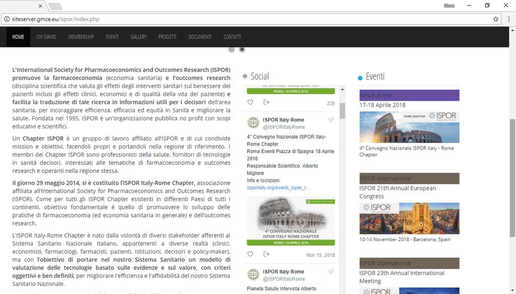 Nuovo Sito: ISPOR Italy Rome Chapter Nasce il nuovo sito di ISPOR ITALY- ROME