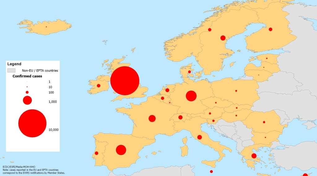 Di seguito si riportano due mappe pubblicate dal Centro