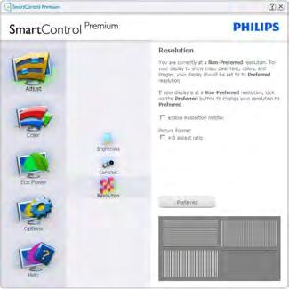 bianco), Display Gamma (Visualizza gamma), Calibration (Calibratura colore), SmartImage e SmartKolor.