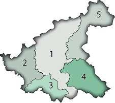 I PARTE (Mappa della Provincia di Rieti suddivisa per Distretti Sociali) 1. Descrizione del territorio (geografica, urbanistica, produttiva, ecc.