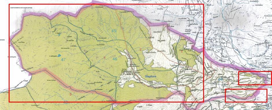 COMUNE DI GIAGLIONE (Fonte: estratto pdf delle carta delle compartimentazioni dell area forestale n. 30, tavola 1, http://www.sistemapiemonte.