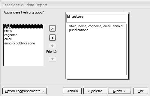 7 Creazione di report - Creazione guidata La creazione guidata offre maggiori possibilità: aprire il database selezionare il menu Creazione scegliere l