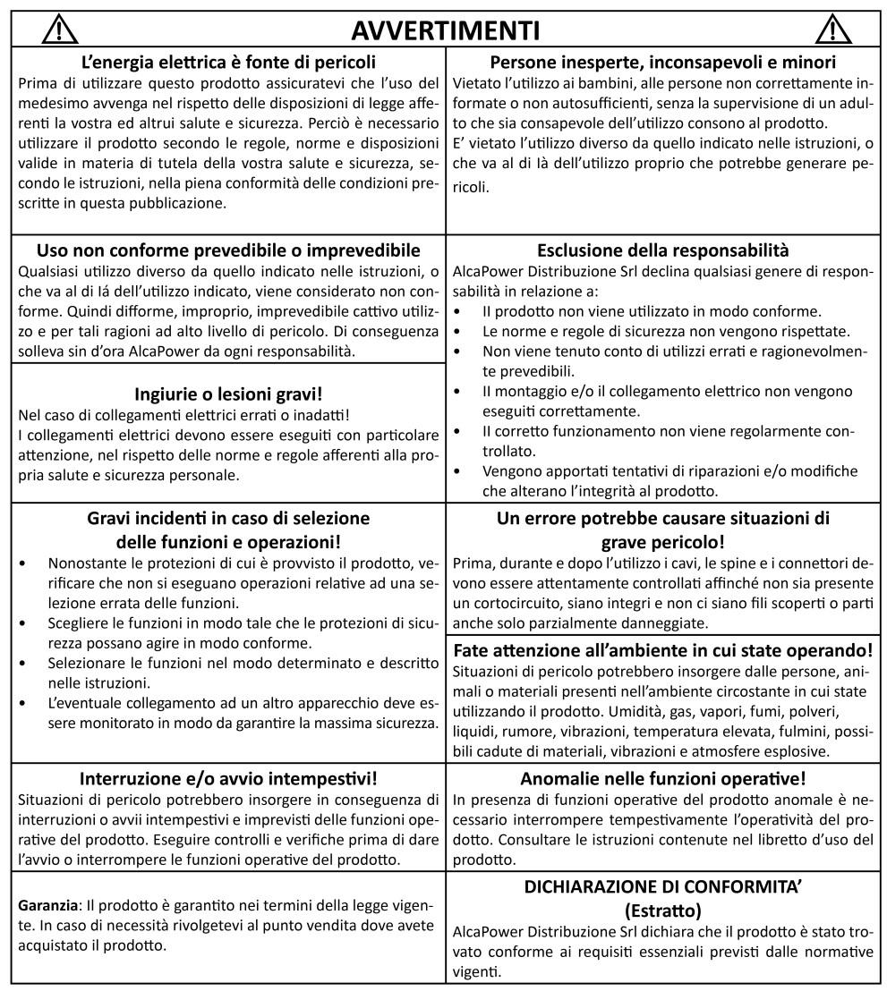 vita utile, il prodotto deve essere raccolto separatamente dagli altri rifiuti.