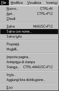 Salvare un documento E importante che un file sia salvato al più