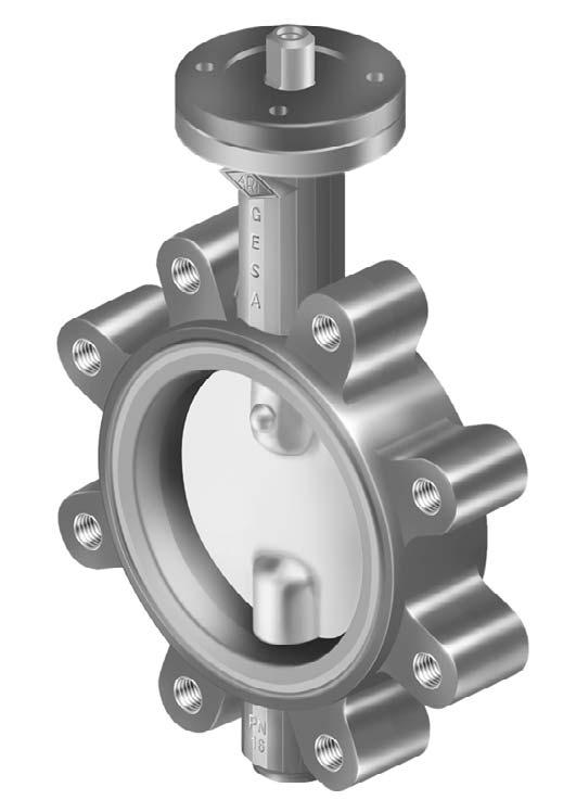 ZESA / GESA / -THEA Valvola a farfalla esente da manutenzione con guarnizione morbida ARI-ZESA Valvola a farfalla con fori passanti BR 012 ARI-GESA Valvola a farfalla con fori filettati BR 013 con