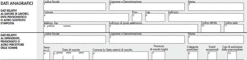 CORRISPOSTI DAL PRECEDENTE SOSTITUTO. SOMME E VALORI CORRISPOSTI DAL SOSTITUTO ESTINTO PRIMA DELL OPERAZIONE.