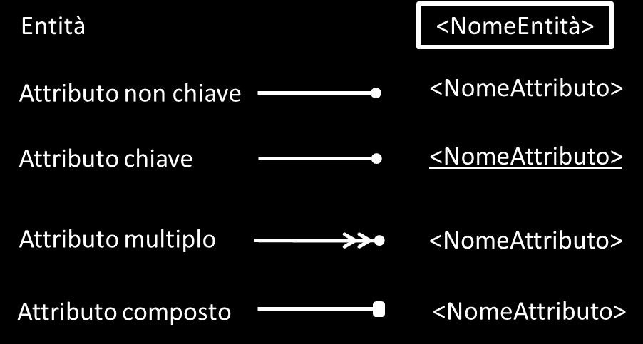 attributi non chiave si utilizza una linea dal rettangolo al nome dell attributo gli attributi