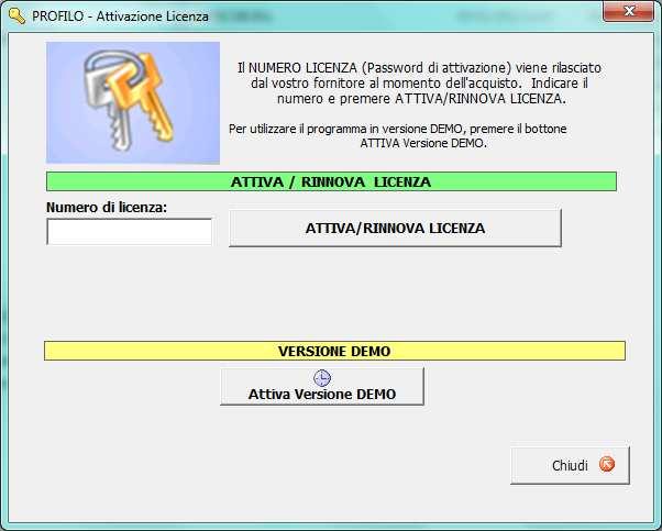 2 - Attivare la licenza di PROFILO FIAIP 1. Lanciare l'applicativo tramite l'icona sul desktop: 2.