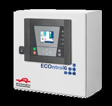 ECO6i integrato disponibile come opzione per il controllo centralizzato di un massimo di 6 compressori, che limita il consumo di energia e bilancia le ore di esercizio in tutto l'impianto.