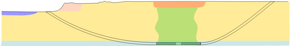 Pozzo orizzontale: descrizione e implementazione Exit-to-exit manutenzione Acciaio inox durabilità nel tempo Filtro compost da 2 sezioni separate (48 m ciascuna) flessibilità Lunghezza totale: 114 m