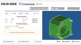 Stampa 3D con servizi cloud: ora è possibile caricare il modello sul servizio di stampa cloud integrato 3YOURMIND, che fornisce opzioni per materiali e preventivi da servizi di stampa in