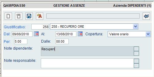 tendina a fianco. Le Date : è possibile inserire uno o più giorni inserendo la data di inizio ( Dal ) e quella di Fine ( Al ).