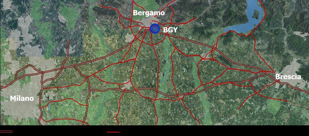 3.1.2 Le reti ed i servizi 3.1.2.1 La rete viaria L aeroporto di Bergamo è inserito in un contesto territoriale fortemente antropizzato.