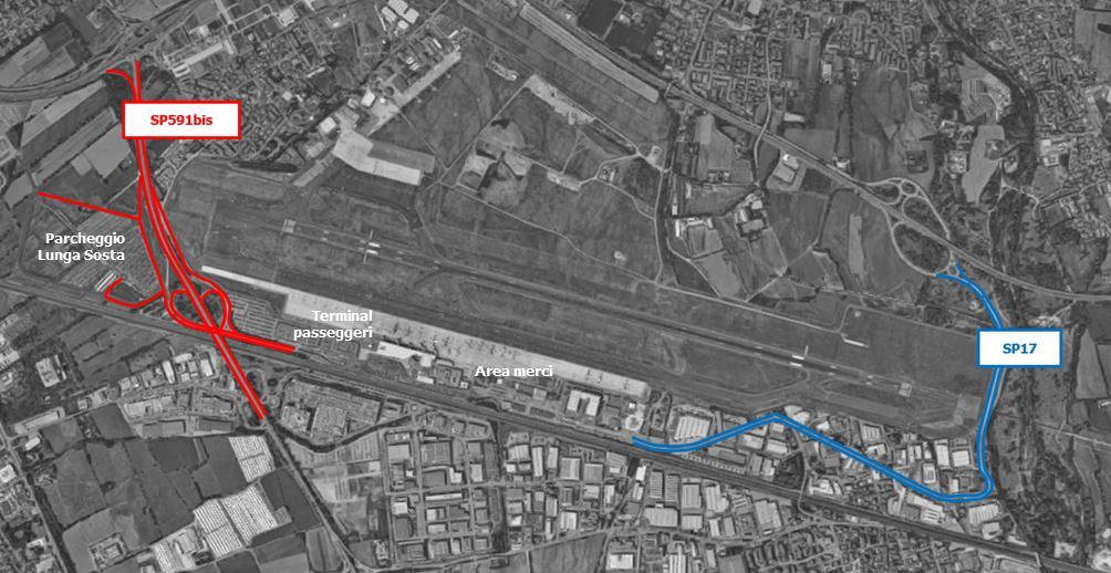 sud-est per i soli addetti aeroportuali (in blu) Per quanto concerne le caratteristiche infrastrutturali