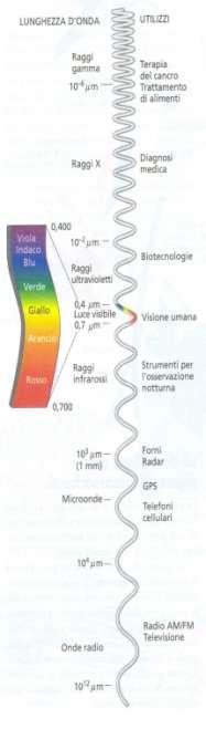 APPROFONDIAMO La luce visibile non è altro che una piccola parte dello spettro elettromagnetico.