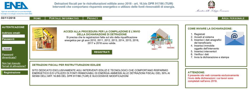 Il portale è raggiungibile all