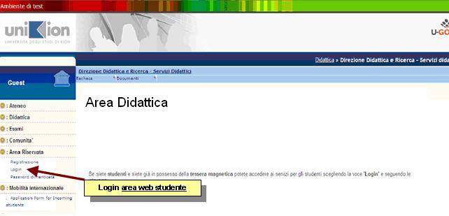 2. ACCESSO AREA WEB RISERVATA Per poter