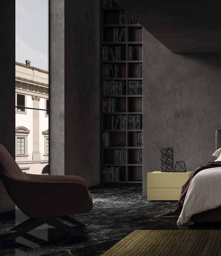 74 GRUPPO LETTO TAKE ROVERE GREY E LACCATO