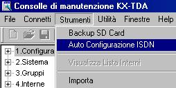 Assegnazione dell'impostazione BRI (Configurazione automatica) 1. a. Fare doppio clic su "Configurazione". b.