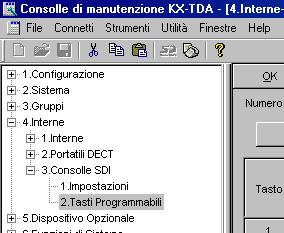 Impostazione della porta interni per l'utilizzo della consolle SDI 1. Fare doppio clic su "Configurazione". 2. Fare doppio clic su "Linee Interni". 3.
