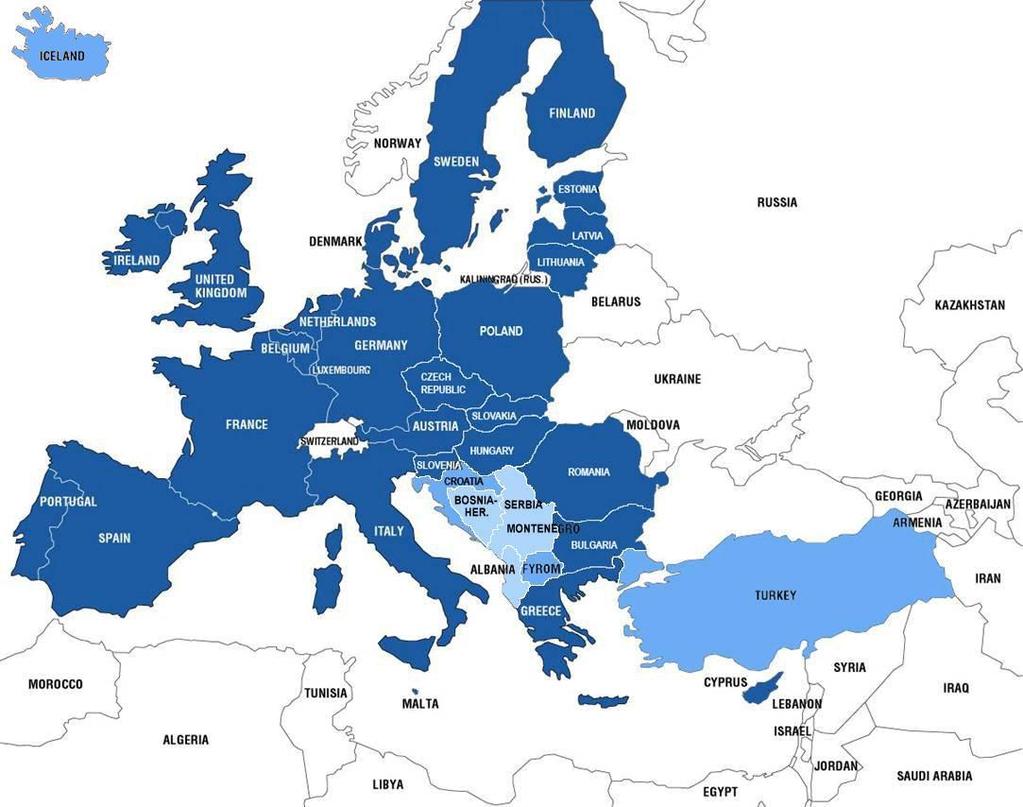 UE futura La Turchia, la Macedonia e l Islanda sono candidate ad entrare nella UE.