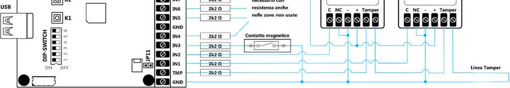 Dare alimentazione alla centrale e dopo qualche secondo mettere DIP6 su ON 4.