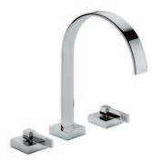 LAVABO DA PARETE BOCCA PROLUNGATA WALL MOUNTED BASIN GROUP EXTENDED SPOUT 3005/3/E + 304011 200 MISCELATORE LAVABO DA PARETE SU PIASTRA WALL BASIN MIXER ON PLATE parti esterne /