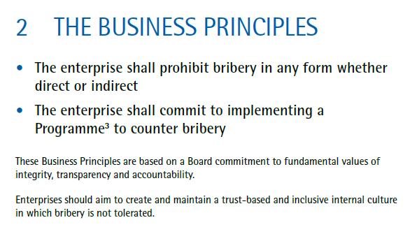 Il documento Business Principles