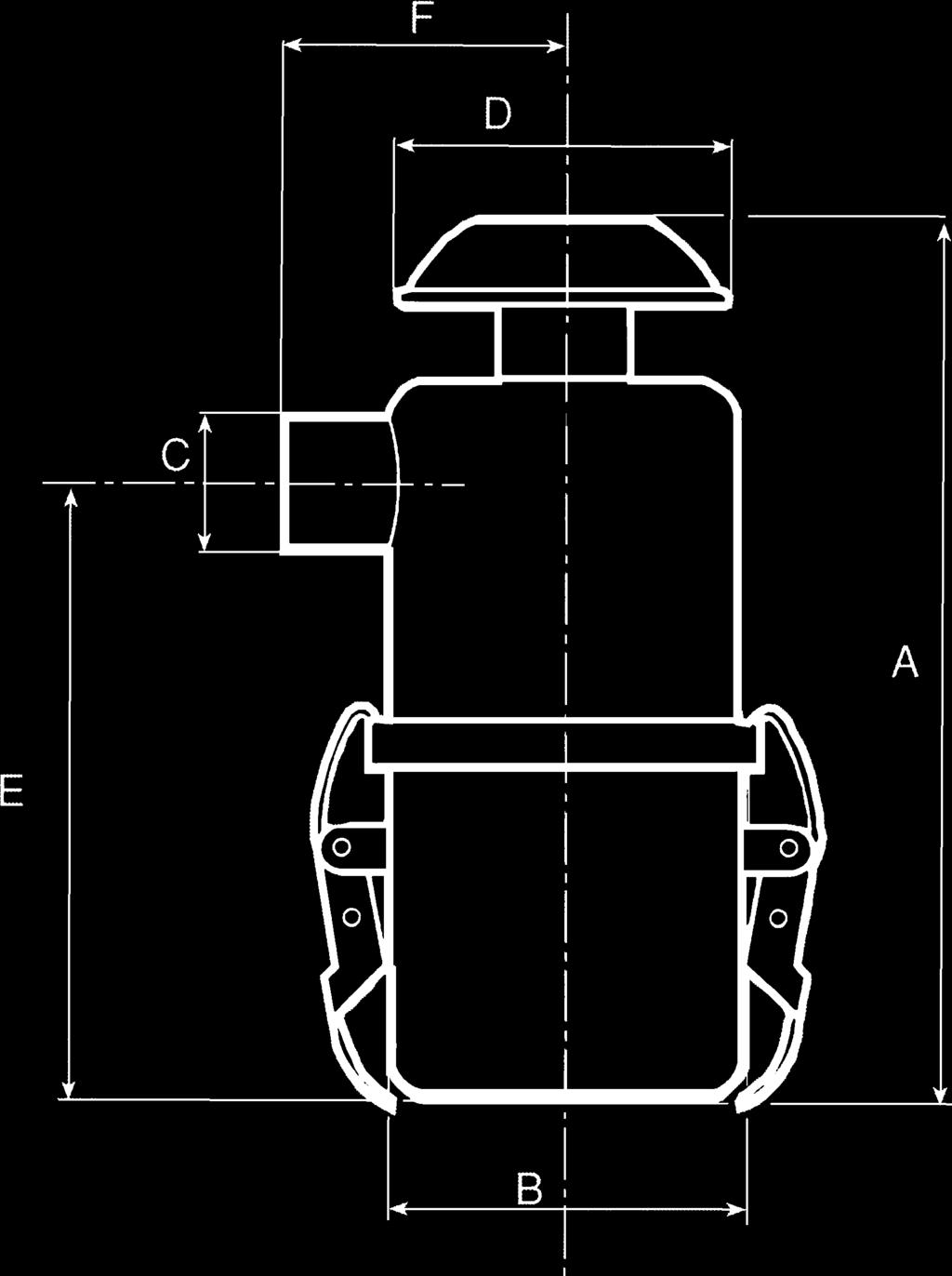 Filtro aria a bagno d olio con cappellotto saldato Figura 3 Dimensioni - Dimension A B C D E F G H I Annotazioni FA3.01113 228 106 40 90 162 90 FA6.
