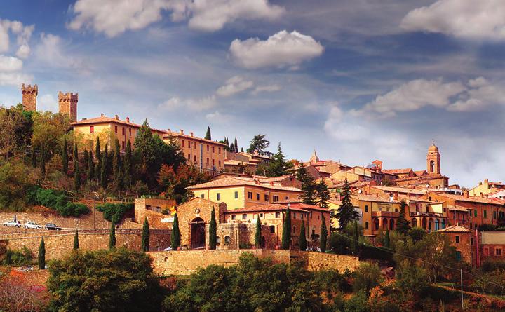 A breve distanza c è Montalcino, un incantevole borgo medievale dall atmosfera quasi fiabesca, circondato da una possente cinta muraria e dominato da un antico castello, ancora Montalcino intatto, di