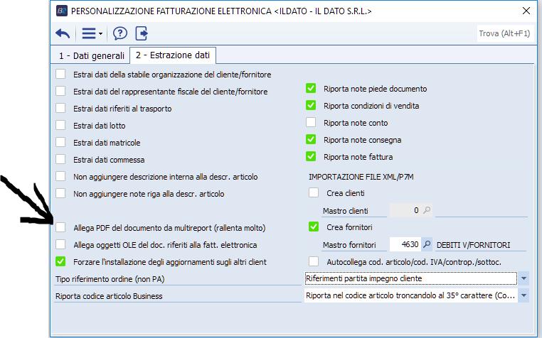 Pag. 3 a 14 Solo nel caso in cui decidiate che a tutti i clienti volete allegare anche il PDF della fattura (attenzione,