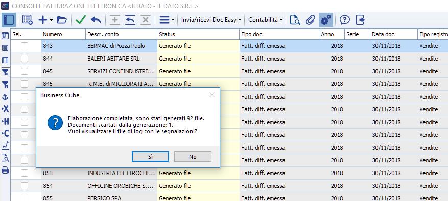 Pag. 7 a 14 Potete ora generare gli xml e inviarli al SDI (tramite DocEasy) a) SELEZIONARE TUTTO b) GENERARE FILE e, OPZIONALE ma CONSIGLIATO, INVIA FILE A DOCEASY cliccando sull ingranaggio: IL