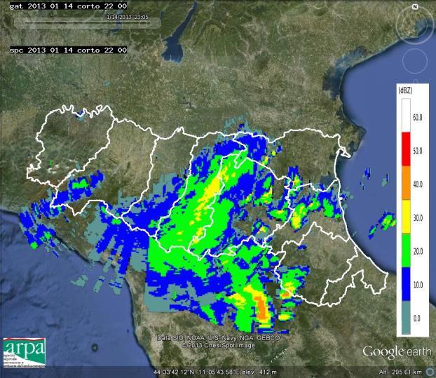 2. Analisi alla mesoscala centrata sull Emilia-Romagna L evento che interessa la Regione Emilia Romagna dal 15 al 17 Gennaio prosegue il